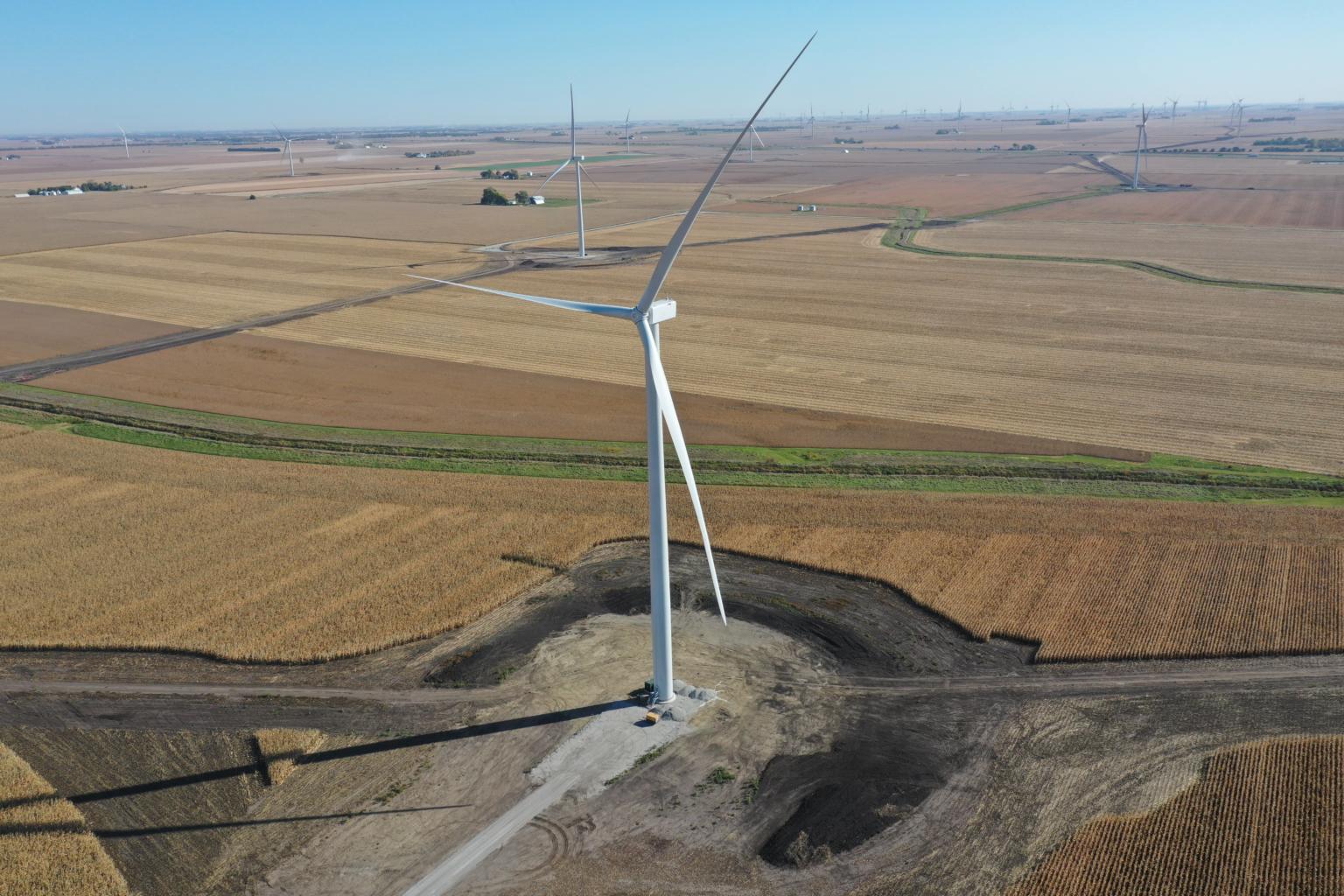 Two years after the launch of the Blooming Grove Wind farm, a small