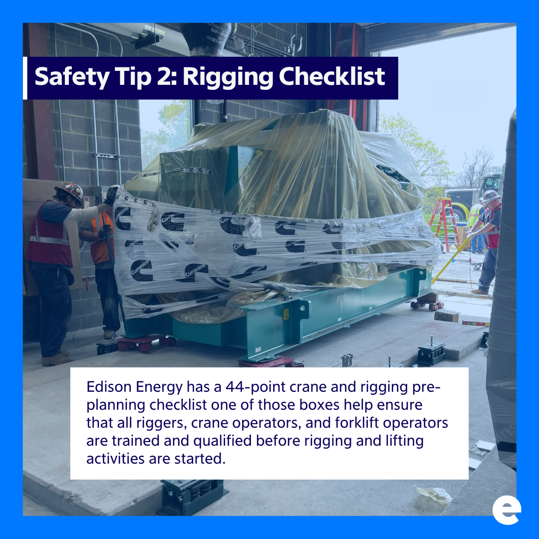 On the Job Safety with EE Rigging Safety Edison Energy